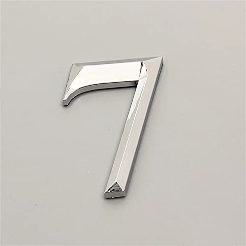 3D Floating Self Adhesive House Plaque Numbers 7cm Silver ABS Plastic Sticker Numeral Door Plates Sign Plating Gate Digits Number Tag Hotel Home Outdoor Address Label for Yard Street Mailbox Bins (7)
