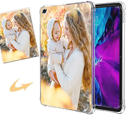 CXKJ Transparente Coque Personnalisée pour iPad 10.2 2021 Silicone Case Housse Ultra-Fin Bumper,avec Votre Propre Photo Image Texte Nom Housse,Etui en Case Antichoc Cover