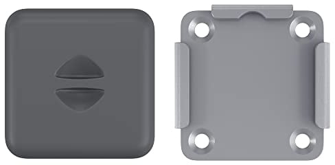 SONGMICS Placa Base para Poste de Toldo Lateral, Placa Metálica con Tapa de Plástico, Accesorios de Fijación, sólo para Toldos Laterales Postes de Acero, Gris GSA504Y01