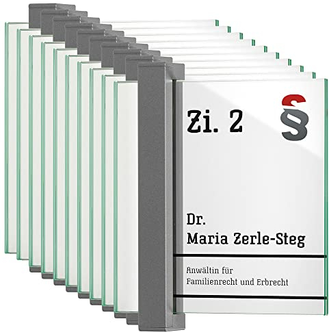 10 Türschild Torino Titangrau | 148x148mm | Quadratisch | Aluminium | zur Schraubmontage | 10 Stück | Büroschild, Raumkennzeichnung Büro