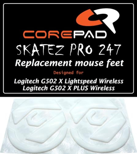 Corepad Skatez Pro 247 Pieds de Souris de Remplacement Compatibles avec Logitech G502 X Lightspeed/Logitech G502 X Plus Wireless