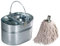 Best House 15 Litres Strong Galvanised Steel Mop Bucket + 1 PC Cotton 14 Ply Metal Socket Mop Head For Everyday Home Work Commercial Mop Heads for Heavy Duty long lasting (250g)