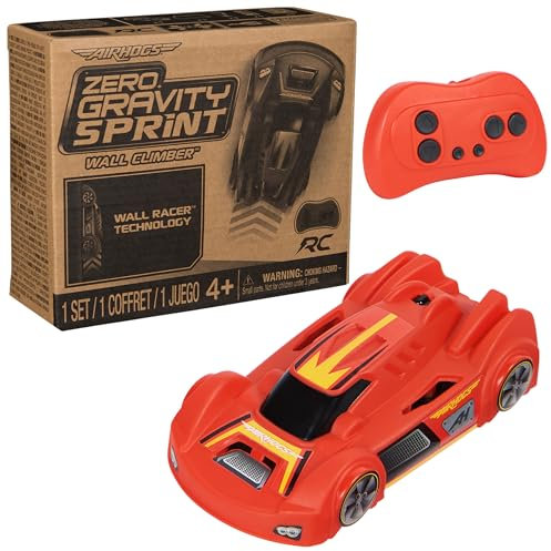 Air Hogs, Zero Gravity Sprint RC Auto-Wandkletterer, rot, USB Micro B, wiederaufladbar, Indoor-Wand-Rennfahrer, über 10,2 cm, Kinderspielzeug für Kinder ab 4 Jahren