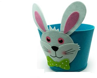 5x Osternester:Körbchen Hase - blau