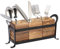 JUXYES Utensilienhalter aus Holz für Party, Vintage-Besteckhalter mit schwarzem Metallgestell, rustikaler Besteck-Organizer mit Griff, Besteckhalter aus Holz für Küchentisch