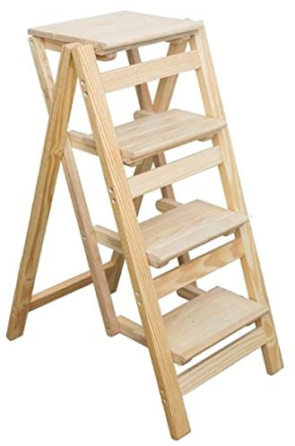 Wooden Stool Kitchen Ladder Folding Wooden Ladder Two Step Ladder Wooden Bench Home Storage Rack,OriginalWood