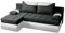 BROMARKT Ecksofa KASTELL L-Form Schlafsofa Wohnlandschaft Links/Rechts Couch, Bettkasten,Schlaffunktion,viele Farbvarianten (Links, Rino 97 + Madryt Pik 920 – Schwarz, h80 x t141 x b200 cm)