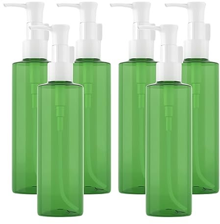 BPZXL 6 pièces 250ml Vert flacons vides en Plastique, Flacon Vide Pompe Cosmétique Bouteilles pour Savon Gel Huile Essentielle Lotion Cosmétique