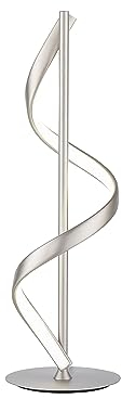 Paul Neuhaus LED Leuchte Q-Swing Smart Home, dimmbar warmweiß – kaltweiß, Alexa kompatibel, Fernbedienung, geschwungenes Design (Tischleuchte, Silber)