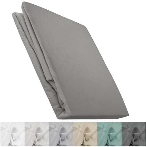 Darymex Biber Bettlaken - 180 x 210 cm - Flanell Betttuch ohne Gummizug - Baumwolle - Warm - Weich - Grau