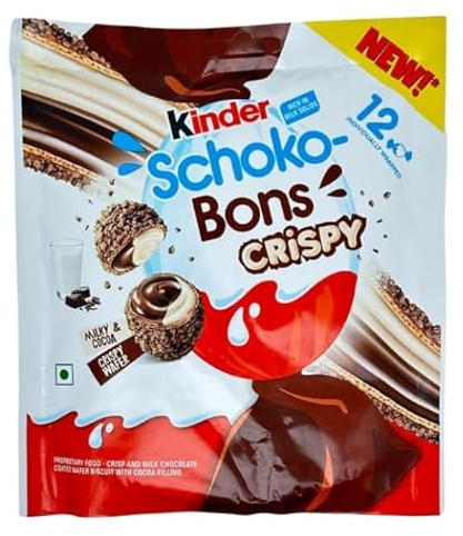 Kinder Schoko Bons Crispy 67g leckere crunchy Kinderschokolade mit cremiger Creme Füllung knusprig ummantelt - ArBo-Living Quality