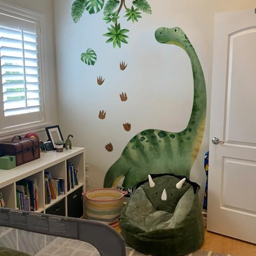 Runtoo Wandtattoo Dinosaurier XXL Wandsticker Dino Groß Aquarell Wandaufkleber Kinderzimmer Babyzimmer Wohnzimmer Schlafzimmer Wanddeko