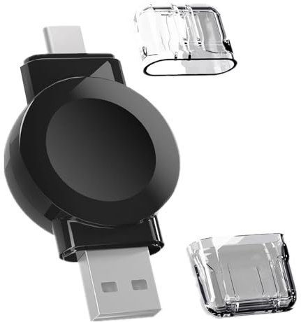 Wireless Charger for Apple Watch, Portable Travel Charger for iWatch with USB-C & USB-A Fast Charging Cordless Magnetic Charger for Apple Watch SE/Ultra 2/Series 9/8/7/6/5/4/3/2 (Black)