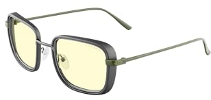 Gunnar Gaming- und Computerbrillen - Fallout Vault 33- Rahmenfarbe: Gunmetal-Olive, Linsentönung: Amber (Blockiert 65% des blauen Lichts & 100% UV-Licht) - Blaulichtblockierende Brillen