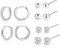 Silber 925 Ohrstecker Ohrringe Set, ALEXCRAFT 6 Paar Sterling Silber 925 Creolen Kleine Ohrringe Set für Damen, Knorpel Huggie Creolen mit Diamant Zirkonia Ohrringe Mini kugel Ohrstecker Kleine Set