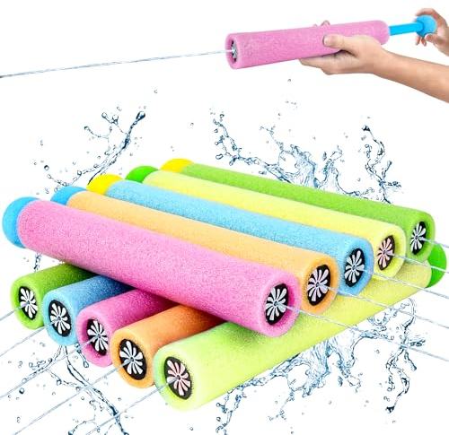 10 Stück Wasserpistole Schaumstoff Kinder Wasserspritzpistolen Schaumstoff 10cm Reichweite Wasserspritzer Sommer Spielzeug Garten Pool Party Mitgebsel für Kinder Jungen Mädchen 5 Farbe