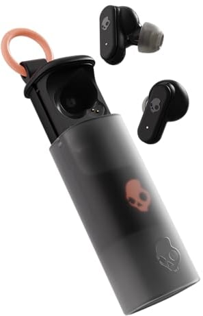 Skullcandy Dime Evo Wireless Earbuds, Bluetooth Headphones, Noise Isolating Fit, Up to 36 Hours Battery, Microphone for iPhone Android, Easy Carry with Clip-Anywhere Case - True Black