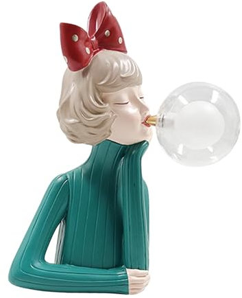 Perfeclan Nachtlicht, Bubble Cartoon Girl, Schlafzimmerdekoration, nordische gemütliche Atmosphäre, Wohnzimmer-Nachttischlampe, kreative Lampe für Kinder und, Stil E