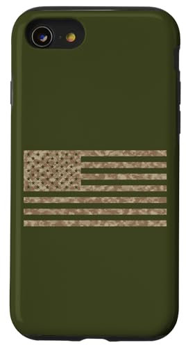 iPhone SE (2020) / 7 / 8 USA US FLAG CAMO CAMOUFLAGE KHAKI MILITARY UNITED STATES Case