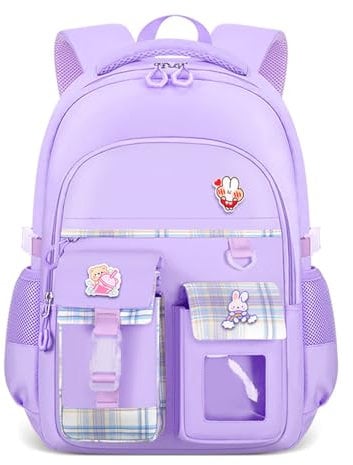 Light Blue Travel Backpacks For Girls Large Bookbags For Teens Girls Backpack For School Laptop Compartment Primary School Youth Baseball Backpack (Purple, S)