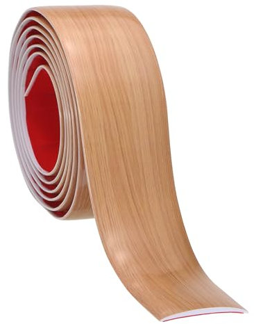 PATIKIL Self Adhesive Floor Transition Strip 50 mm x 2 Meters, Vinyl Laminate Floor Flat Divider for Joining Floor Gaps Doorways Carpet Cover Floor Tiles Yellow Wood Grain