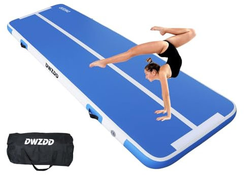 Dwzdd Gymnastik Air matte Track, 3 m/4 m/5 m/6 m Gymnastikmatte für Kinder, Turnmatte Aufblasbare Tumble Strecke für Zuhause/Fitnessstudio/Training/Cheerleading/Wasse