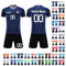 Maillot de Foot Personnalisable Tenue Sport Maillot Equipe de France Football 2025 Enfant Homme Personnalisé avec Nom Numéro L'équipe Le Logo Tshirt Foot France Tee Shirt Personnalisé(#01)