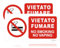 Acuxiaza 2 Pezzi Cartello Vietato Fumare Adesivo PVC Resistente 30x15cm NO SMOKING NO VAPING Targa Vietato Fumare Segnaletica di Sicurezza, Con fori, per Esterno e Interno PVC