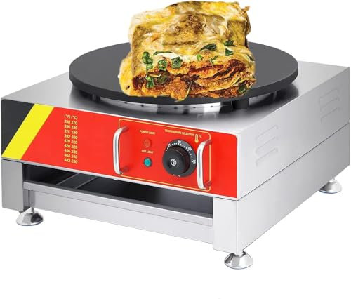 ZJGFCB Electric Crepe Maker Pancake Making Machine34cm, Crepe Makers，220V Crepe Pan Precise Temperature Control For Non-Stick Pans Chinese Pancake Fruit