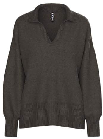 PIECES Damen Pcmalou Ls Polo Knit Noos Bc