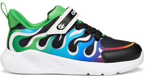 Geox J SPRINTYE Boy Sneaker, Multicolour/Black, 36 EU