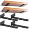 4 Stücke Regalhalterung Regalträger 30cm, Schwerlast Schwimmende Regalhalterungen, Industrielle Regal Wandhalterung, für die Wandmontage, Tragkraft 70 KG (Schwarz )