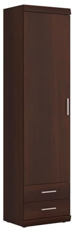 Tall Dark Mahogany Wooden 1 Door Brown Narrow Storage Cabinet With 2 Drawers | Wood Storage Unit, Home Furniture, Dining Room Cabinets