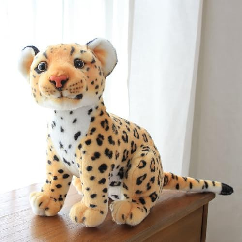 Xshelley Gepard Plüsch Spielzeug Gefülltes Tier Plüsch, niedliche lebensgemäße Gepard Gefüllte Tiere Kinder Spielzeug Geschenk für Jungen Baby Umarmung - lebensgemäße Gefüllte Tiere (27cm)