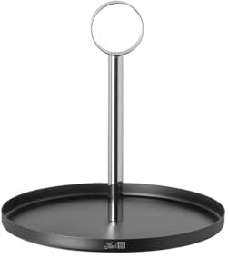 Fink Etagere BILBAO 1-stöckig Edelstahl schwarz/silber - H 28 cm, Ø 27 cm