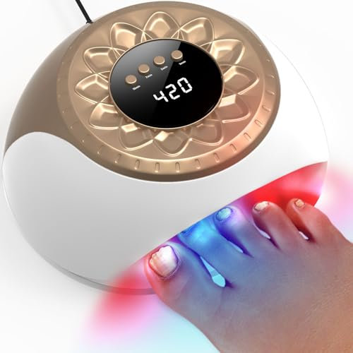 iKeener Nagelpilz Lasergerät mit 15 * 470nm Blaues Licht & 42 * 650nm Rotes Licht, FDA Genehmigt Lichttherapiegerät gegen Nagelpilz Behandlung, Große Größe für Mehrere Fingernägel und Zehennägel