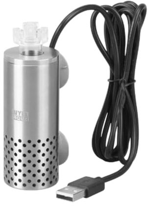 Fenteer Elektroölfilmentferner Oberfläche Skimmer - Edelstahl USB -Strom Aquariumausrüstung Effiziente Reinigung für Nano & Mini Aquarien