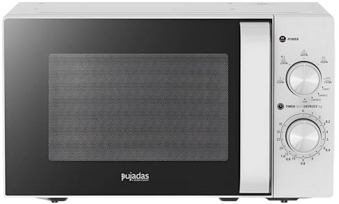 MBH - Microondas Profesional 20L con Grill y Control Mecánico para Hostelería. Horno Microondas Industrial de Acero Inoxidable para Bar y Restaurante
