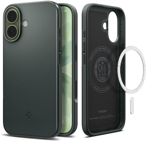 Spigen iPhone 17 Hülle Thin Fit MagFit -Abyss Green