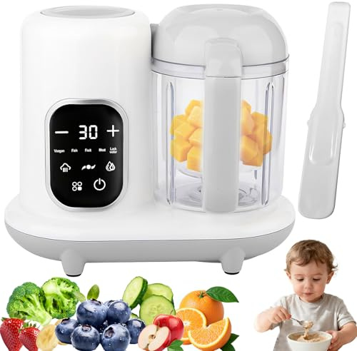 Baby Food Maker - Baby Food Blender and Steamer for Weaning | Multifunctional Puree Maker | 5 in 1 Cooking & Grinding, Pulse Stirring, Heat, Clean,Defrost Processor Machine (BPA-Free)