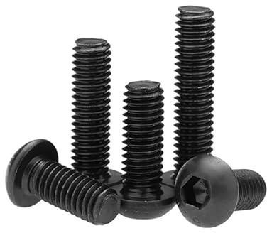 10/20 pezzi M5 M6 M8 Viti in lega di acciaio grado 10.9 con esagono incassato, testa tonda, vite nera, bullone fissaggio for mobili ISO7380(50mm,M6 (20pcs))