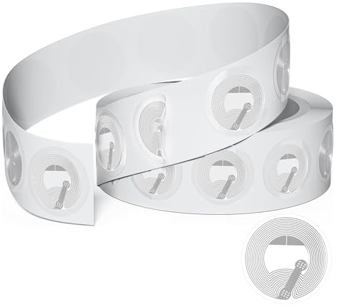 RhiVrillion NTAG215 NFC Sticker 30 Stück Wiederbeschreibbare NFC Chips Aufkleber 504 Bytes Speicherplatz Programmierbar für Alle NFC-fähigen Smartphones und Geräte NFC Tag Aufkleber