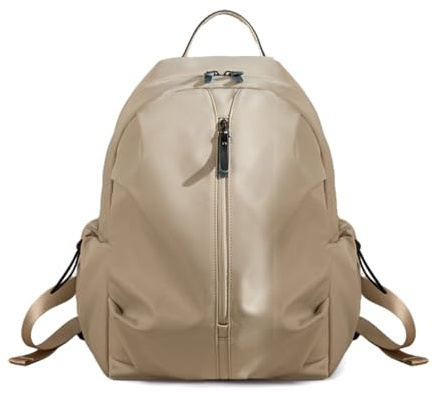 SONARIN Leichter Schulrucksack Damen,Wasserdichter Tragbarer Casual Tagesrucksack Mädchen Reise-Rucksack Arbeitstasche Daypack College-Rucksack mit USB-Anschluss(Apricot)