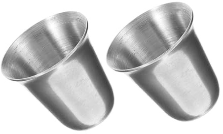 ARTSEWPLY 2pcs Stainless Steel Communions Cups Portable Religious Metal Mugs for Church Use, Stackable 304 Stainless Steel Wine Goblets Suitable for Worship and Campfire
