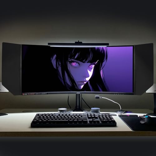Faltbarer blendfreier Computer-Monitor-Sonnenschutz,24-49-Zoll-Bildschirme | 180°-Einstellwinkel, schützt die Privatsphäre, verbessert Fokus und Komfort, for Büro, Spielen(34in Ultrawide screen)