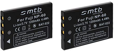 2X Batteries pour Fuji NP-60, Casio NP-30, Drift, Kodak KLIC-5000, Pentax D-Li2... v. liste!