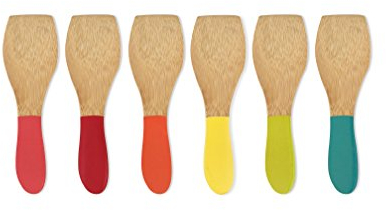 Pebbly NBA021 Set de 6 spatules à raclette-Multico, Multicolore, 13 cm