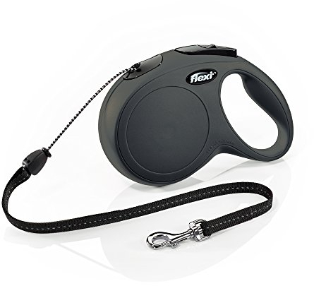 FLEXI New Classic Retractable Dog Leash (Cord), 26 ft, Medium, Black