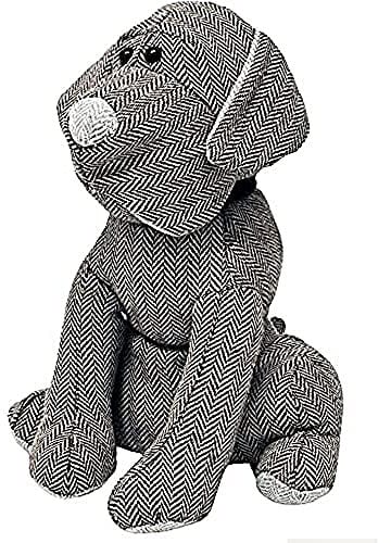 Riva Paoletti Herringbone Dog Doorstop - Mocha Brown - Heavyweight Sand Filling - Polyester and Acrylic - 17 x 18 x 30cm (7 x 7 x 12 inches) - Designed in the UK