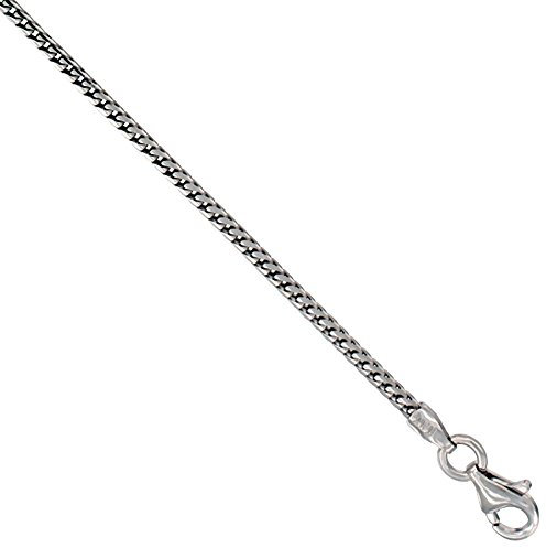 PRINS JEWELS 18 Karat / 750 Gold 1.30 mm Breit Rechteckrohr Franco Weißgold Kette - Länge wählbar (45)